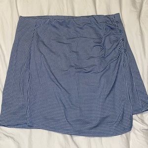 Blue checkered skirt